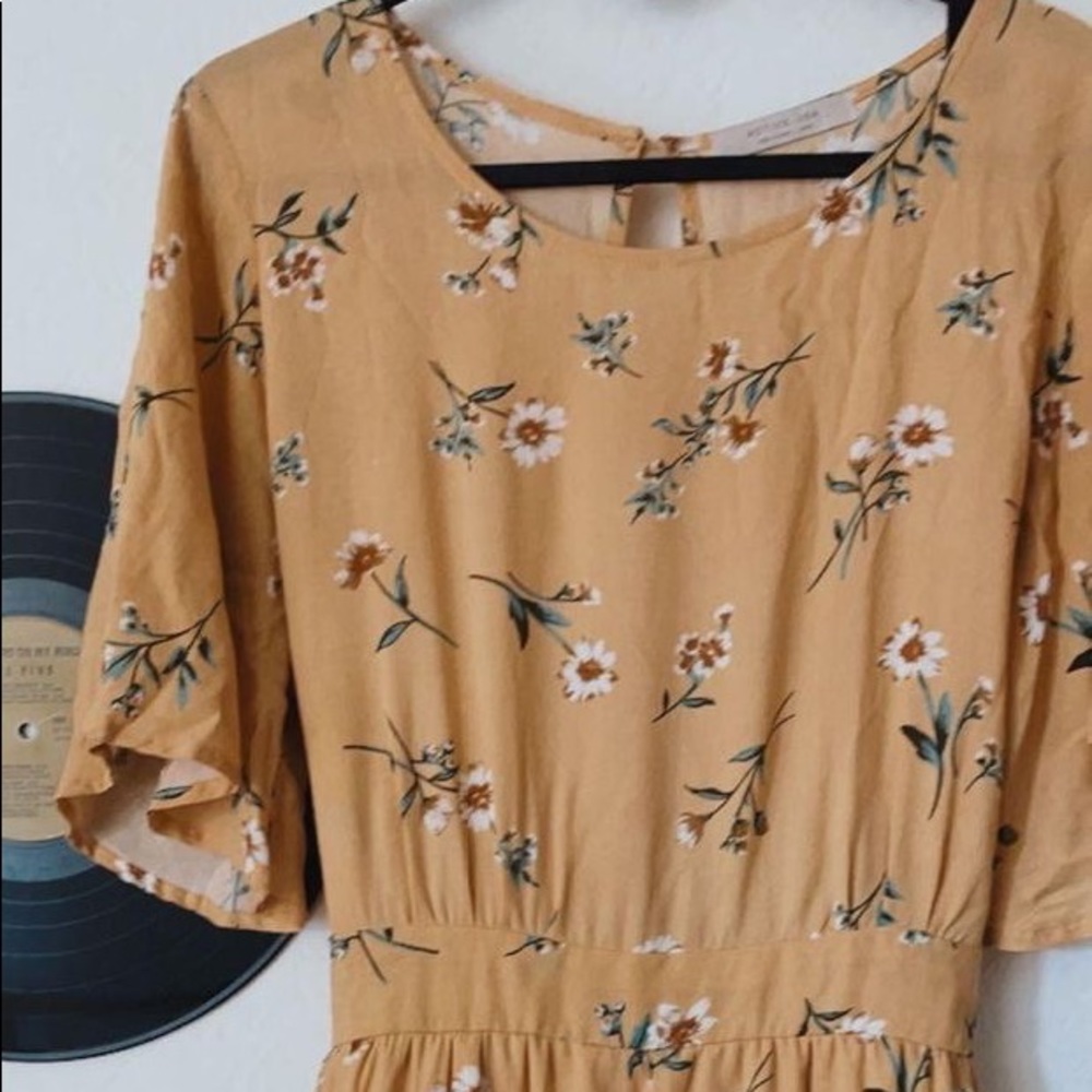 yellow floral romper